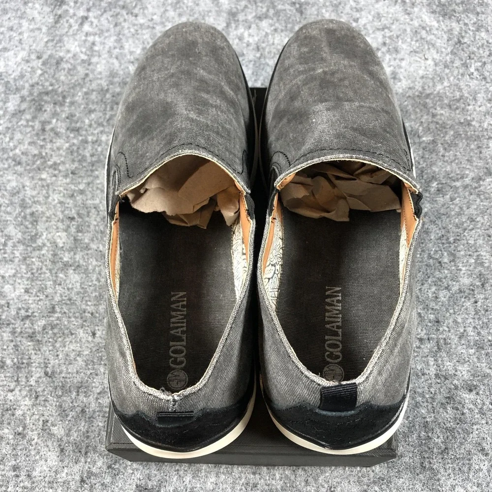 Golaiman Shoes Mens Size 9.5‎ Gray Canvas Slip On Casual Loafers Comfort Walking